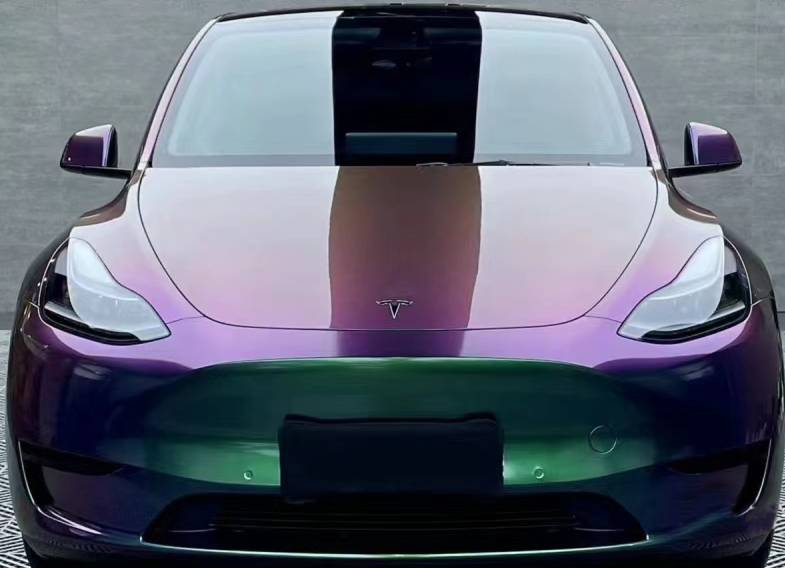 Ravoony Plus PET Glossy Metallic Green Galaxy Car Vinyl Wrap