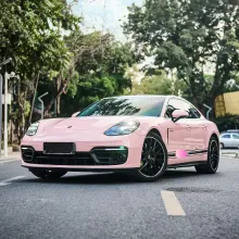 Glossy Baby Pink Car Vinyl Wrap 1