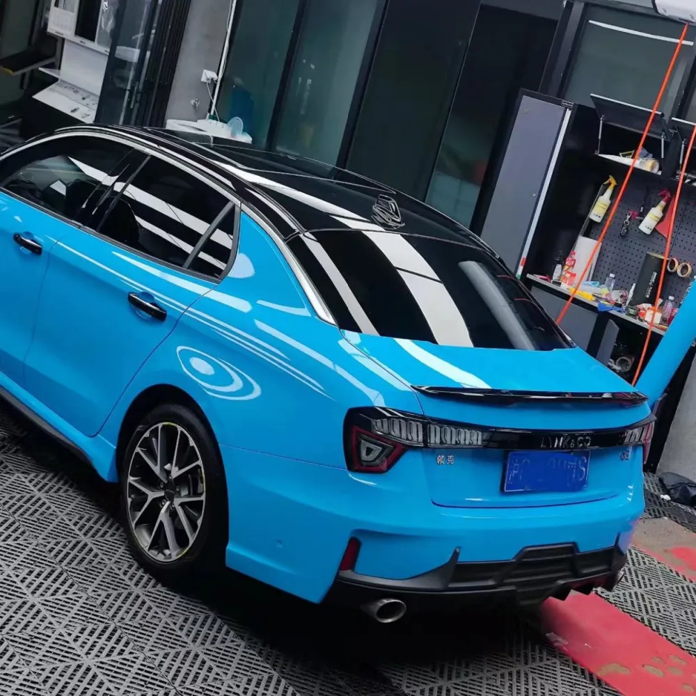 Ravoony Basic Glossy Crystal Blue Sky Car Vinyl Wrap