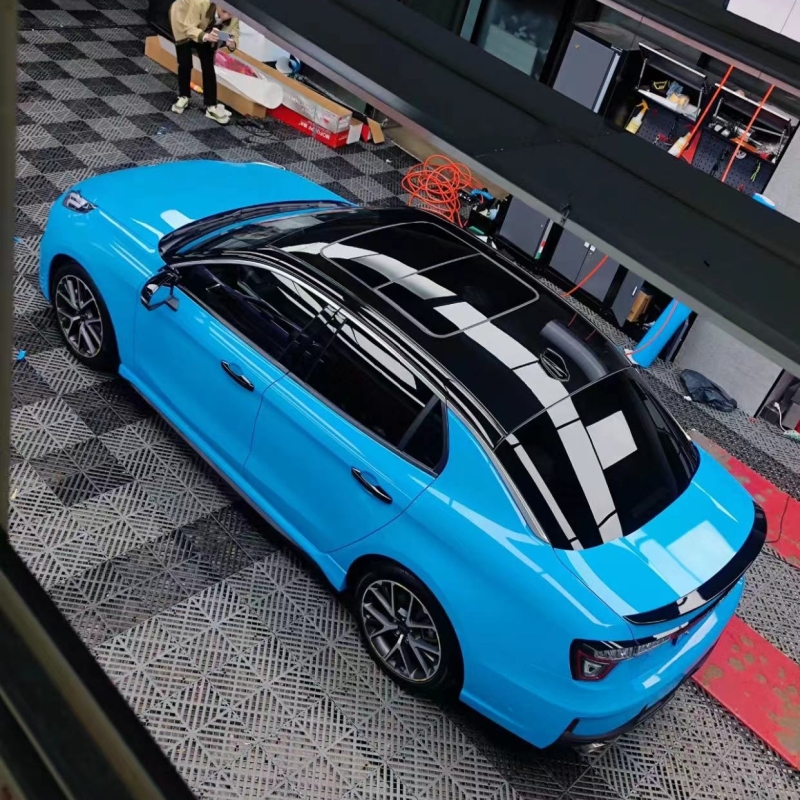 Ravoony Basic Glossy Crystal Blue Sky Car Vinyl Wrap