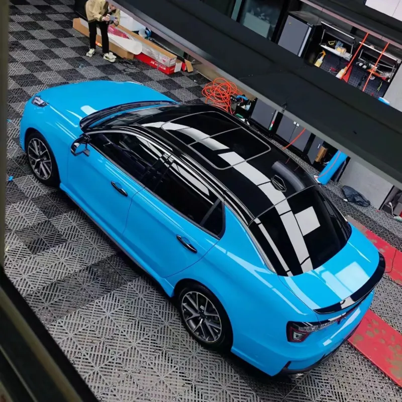 Ravoony Basic Glossy Crystal Blue Sky Car Vinyl Wrap