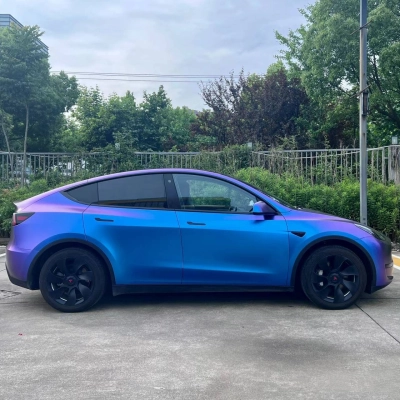 Ravoony Plus Matte Auroral Blue Purple Car Wrap 02