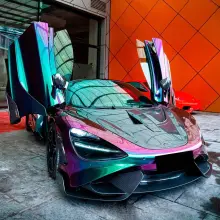 PET Glossy Metallic Green Galaxy Car Vinyl Wrap