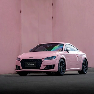 Ravoony Basic PET Gloss Crystal Peach Pink Car Vinyl Wrap 02