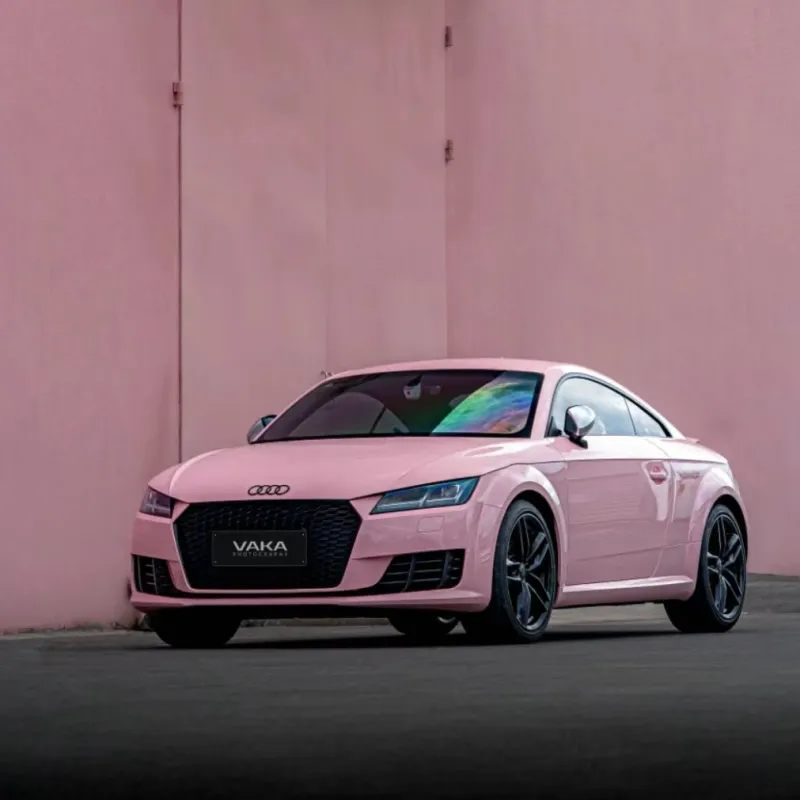 Ravoony Basic Gloss Crystal Peach Pink Car Vinyl Wrap
