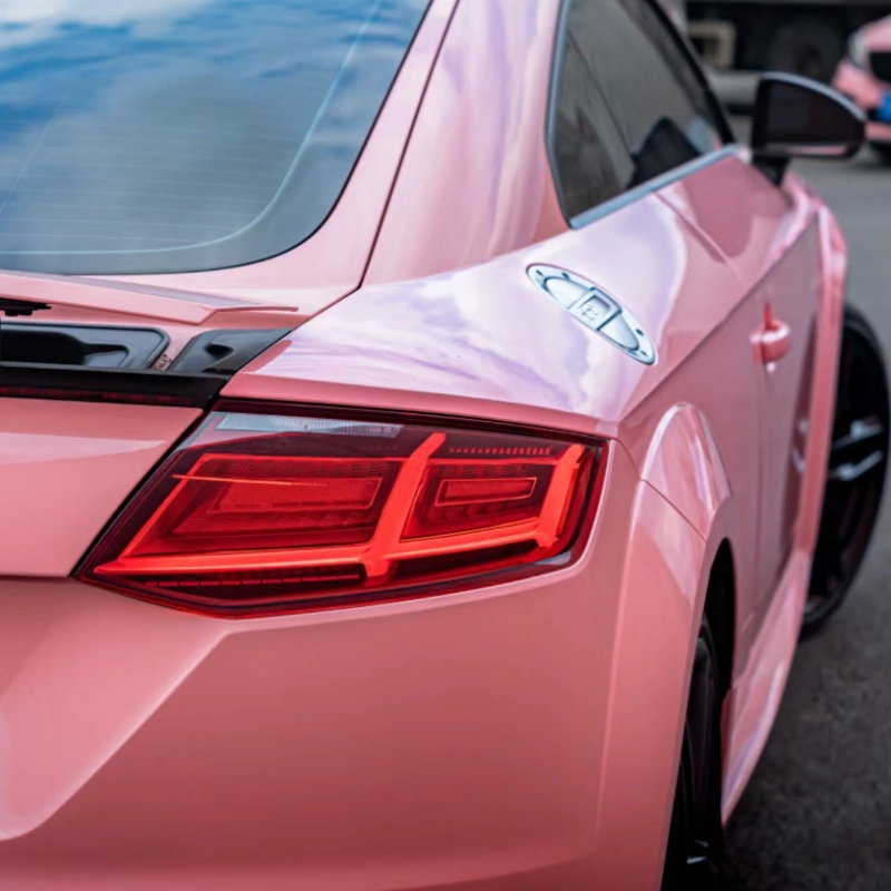 Pink Wrapped Rav pink vinyl wrap, Best Ravoony Glossy Crystal Peach Pink Car Vinyl Wrap ...