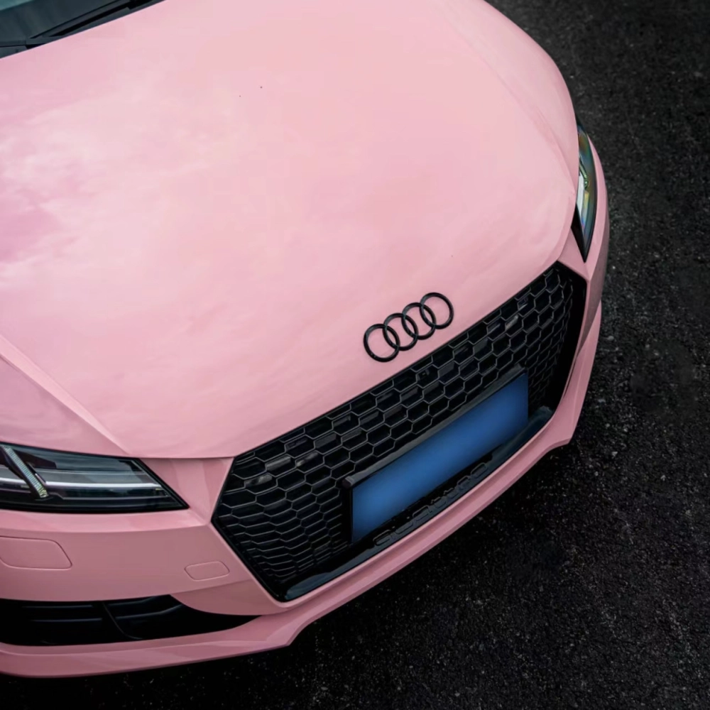 Pink Wrapped Rav pink vinyl wrap, Best Ravoony Glossy Crystal Peach Pink Car Vinyl Wrap ...