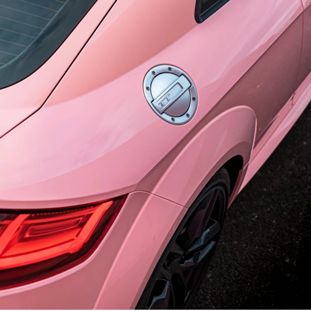 Pink Wrapped Rav pink vinyl wrap, Best Ravoony Glossy Crystal Peach Pink Car Vinyl Wrap ...