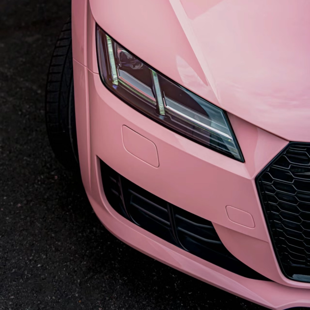 Pink Wrapped Rav pink vinyl wrap, Best Ravoony Glossy Crystal Peach Pink Car Vinyl Wrap ...
