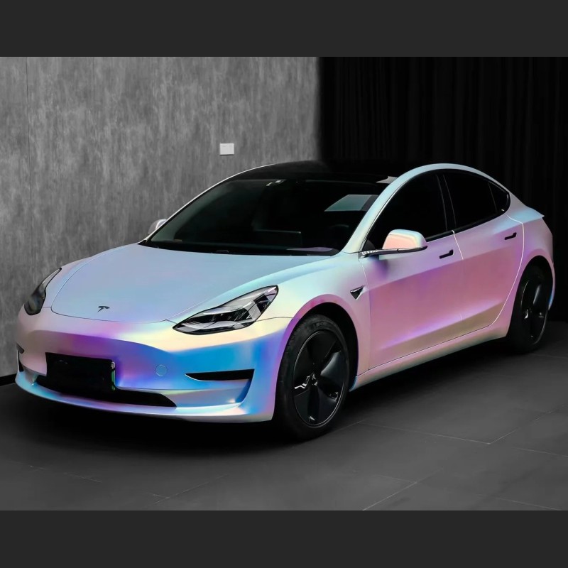Ravoony Plus Matte Holographic Rainbow Neo Chrome Car Vinyl Wrap