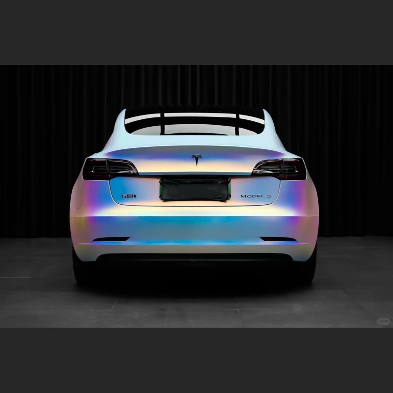 Ravoony Plus Matte Holographic Rainbow Neo Chrome Car Vinyl Wrap