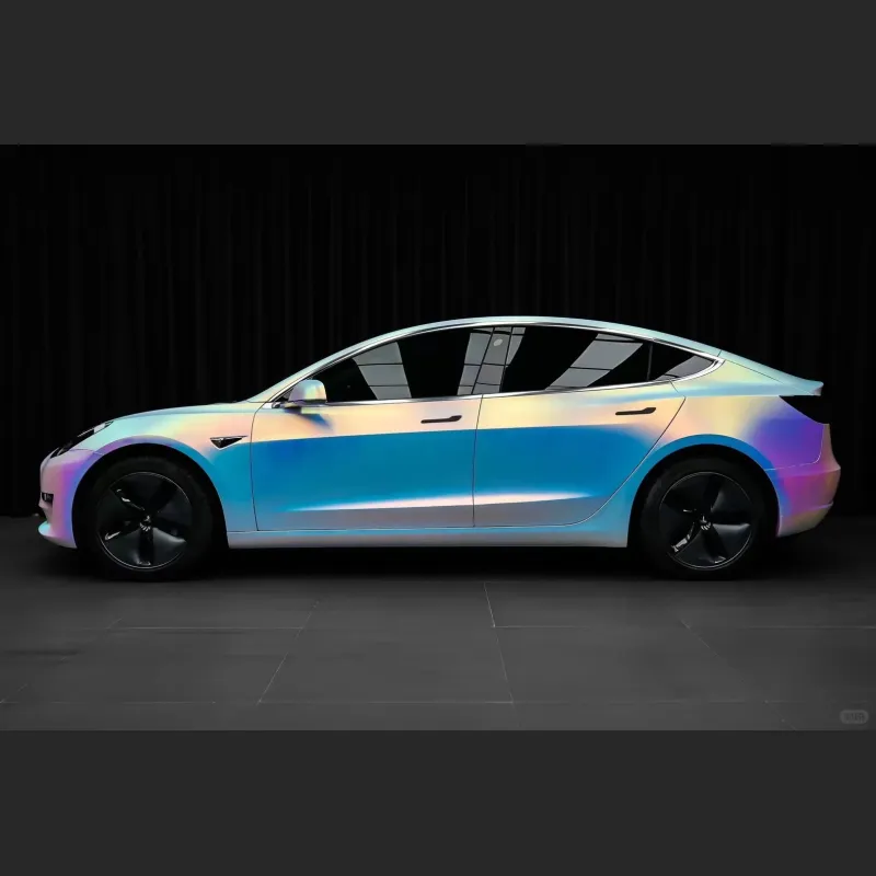Ravoony Plus Matte Holographic Rainbow Neo Chrome Car Vinyl Wrap