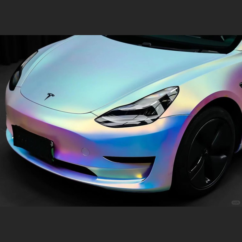 Ravoony Plus Matte Holographic Rainbow Neo Chrome Car Vinyl Wrap