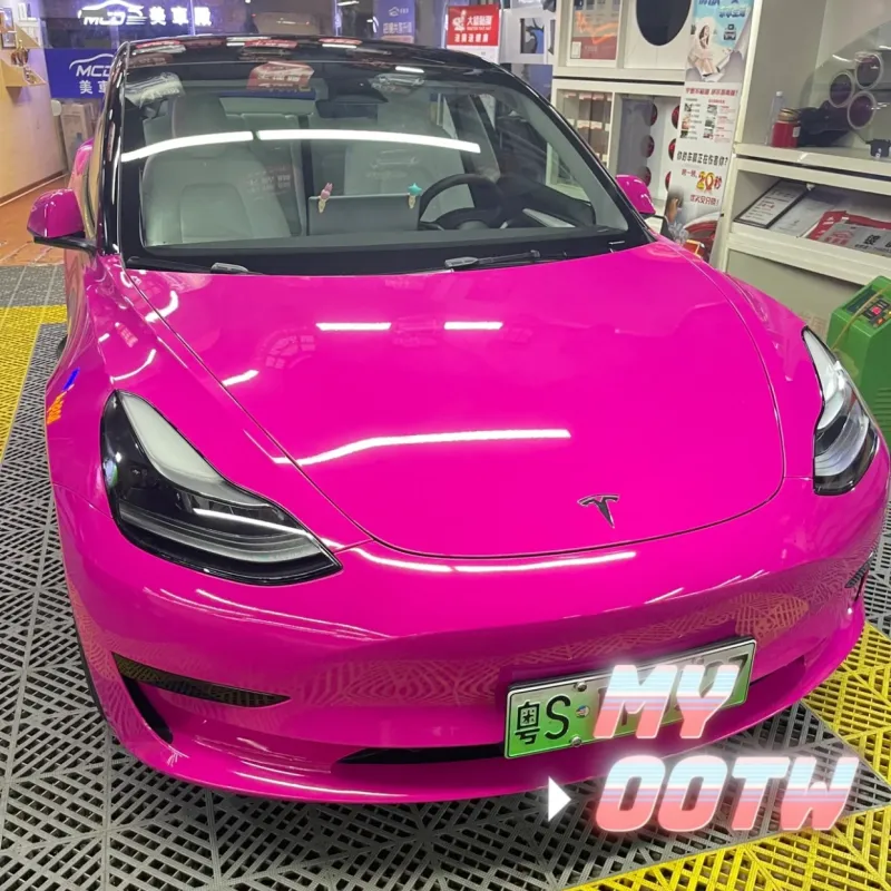 Ravoony Basic Glossy Crystal Rose Red Vinyl Car Wrap