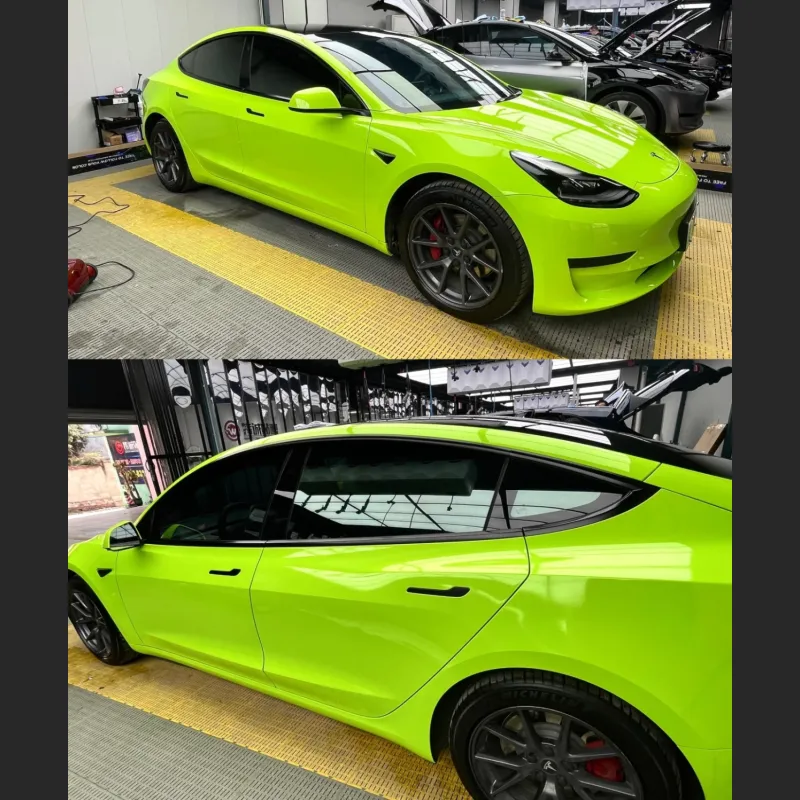Ravoony Basic Fluorescent Green Car Wrap