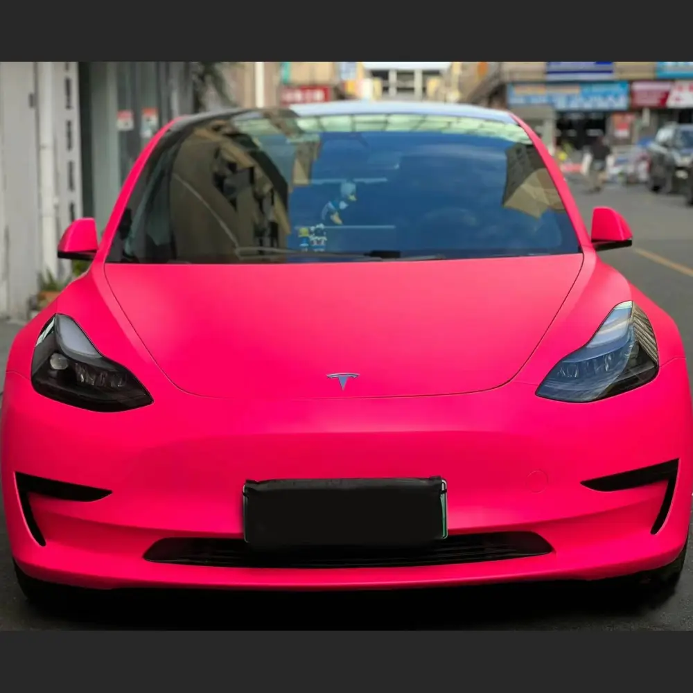 Ravoony Plus Ultimate Flat Fluorescent Pink Car Vinyl Wrap
