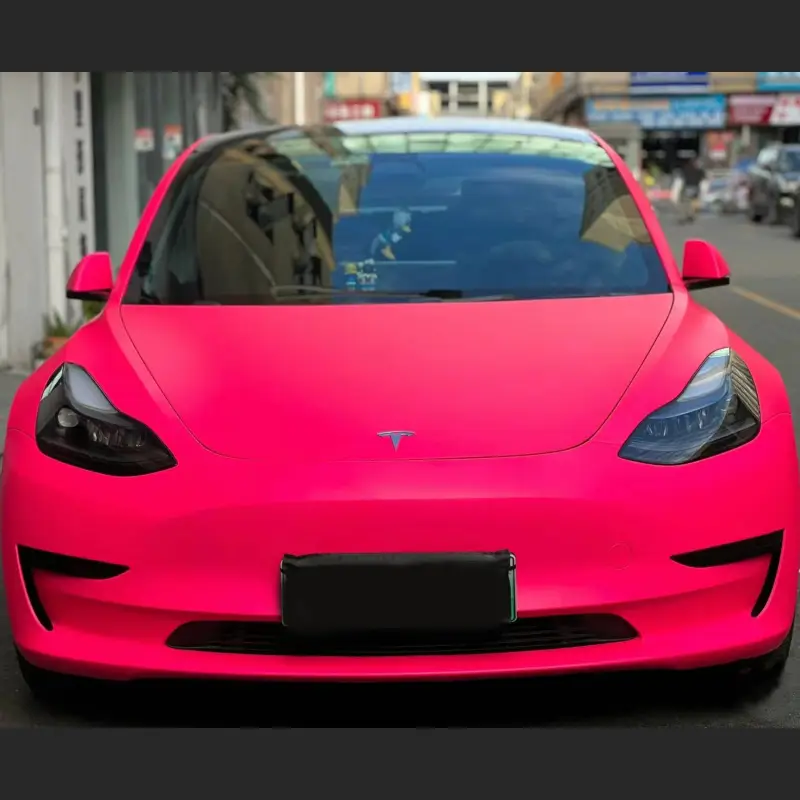 Ravoony Plus Ultimate Flat Fluorescent Pink Car Vinyl Wrap