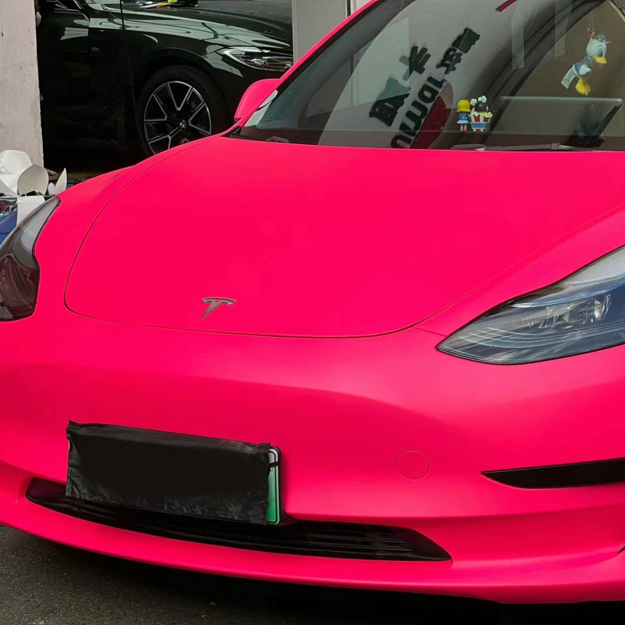 Ravoony Plus Ultimate Flat Fluorescent Pink Car Vinyl Wrap