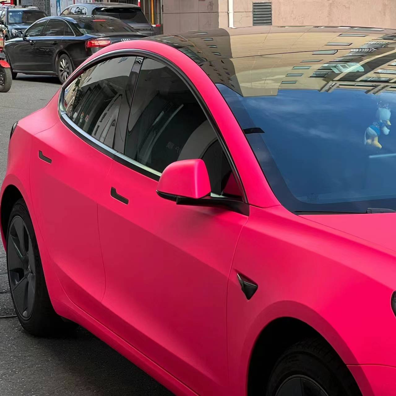 Ravoony Plus Ultimate Flat Fluorescent Pink Car Vinyl Wrap