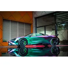PET Glossy Metallic Green Galaxy Car Vinyl Wrap