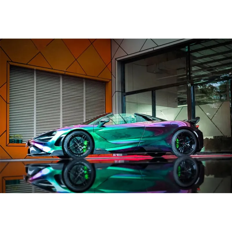 PET Glossy Metallic Green Galaxy Car Vinyl Wrap