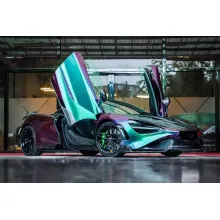 PET Glossy Metallic Green Galaxy Car Vinyl Wrap