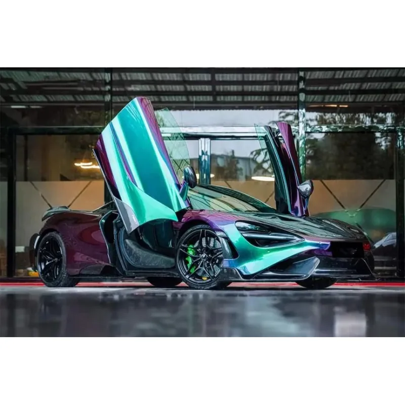 PET Glossy Metallic Green Galaxy Car Vinyl Wrap