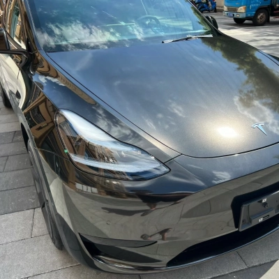 Ravoony Basic Glossy Metal Paint Black Car Wrap 02