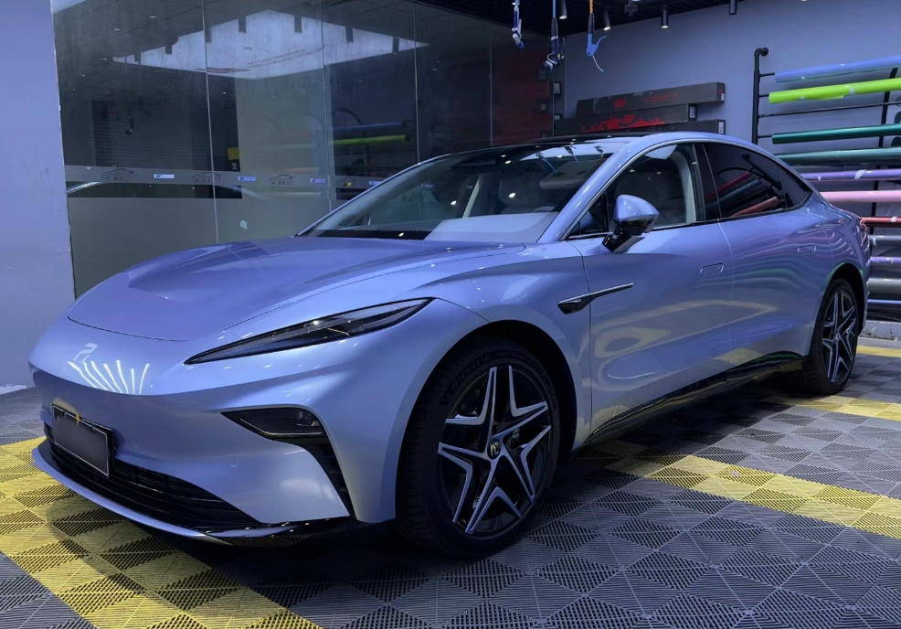 Ravoony Basic Glossy Metal Paint Mist Blue Car Wrap