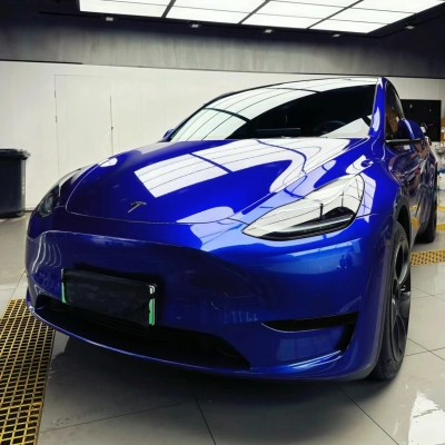 Ravoony Basic Gloss Metallic Blueberry Blue Vinyl Car Wrap 02