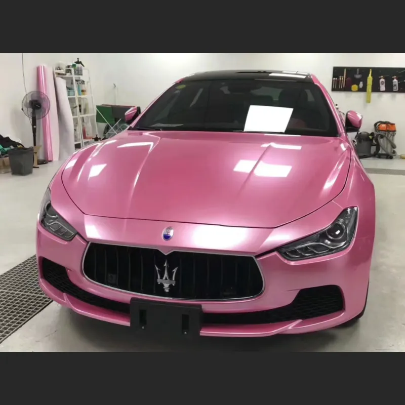 Ravoony Basic Glossy Metal Paint Shell Pink Car Wrap