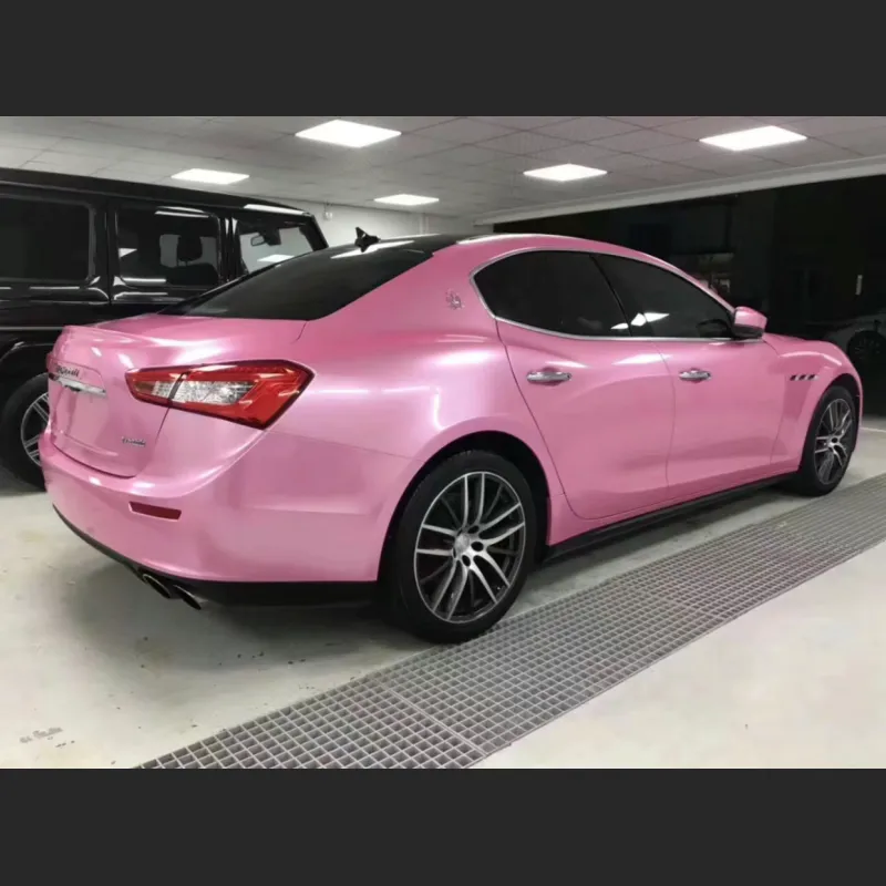 Ravoony Basic Glossy Metal Paint Shell Pink Car Wrap