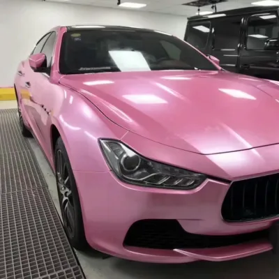 Ravoony Basic Glossy Metal Paint Shell Pink Car Wrap 02