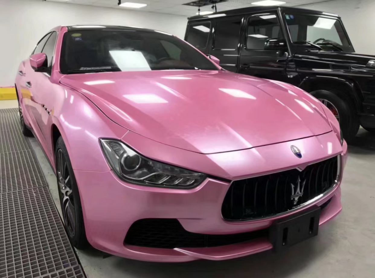 Ravoony Basic Glossy Metal Paint Shell Pink Car Wrap