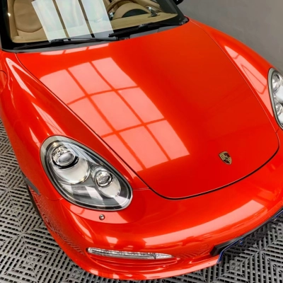 Ravoony Basic Glossy Metallic Paint Fire Red Vinyl Car Wrap 02