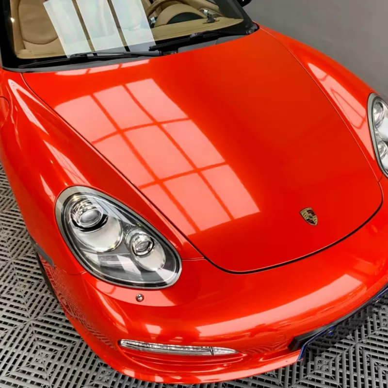 Ravoony Basic Glossy Metallic Paint Fire Red Vinyl Car Wrap