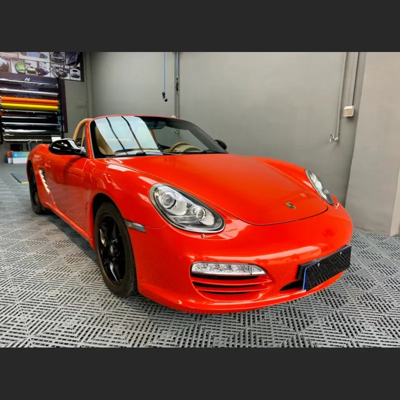 Ravoony Basic Glossy Metallic Paint Fire Red Vinyl Car Wrap