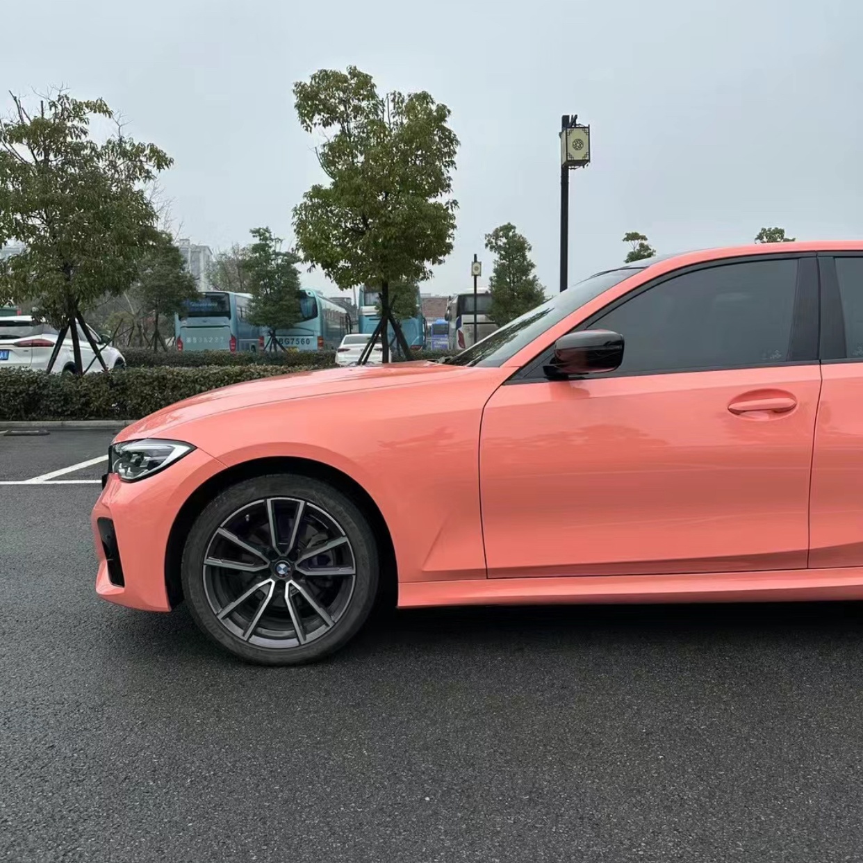 Ravoony Basic Glossy Coral Orange Vinyl Wrap