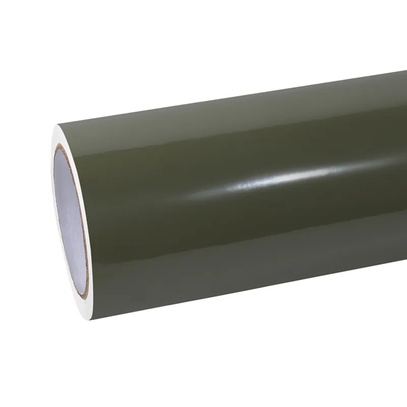 Ravoony Basic Gloss Khaki Green Car Vinyl Wrap