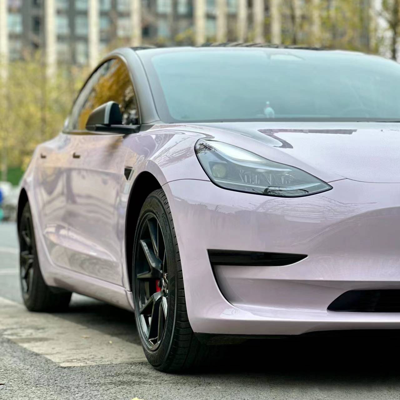 Ravoony Plus PET Glossy Haze Grey Purple Car Wrap