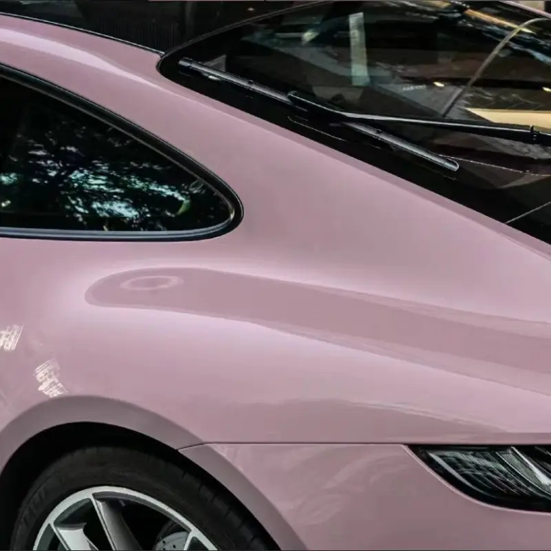 Ravoony Plus PET Glossy Oolong Milk Tea Pink Car Wrap