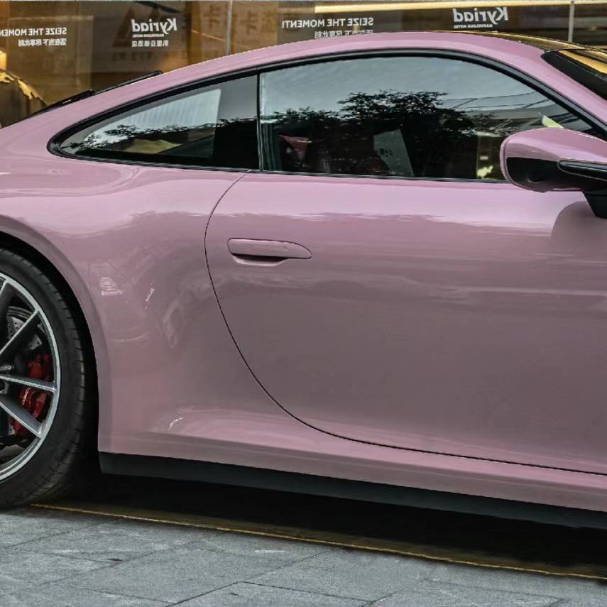 Ravoony Plus PET Glossy Oolong Milk Tea Pink Car Wrap