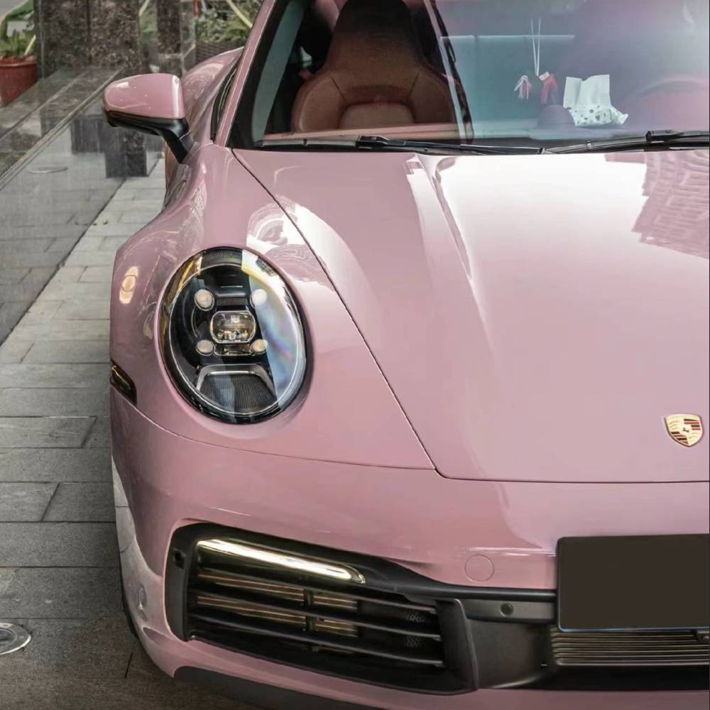 Time-Limited Sale Ravoony Plus PET Glossy Oolong Milk Tea Pink Car Wrap