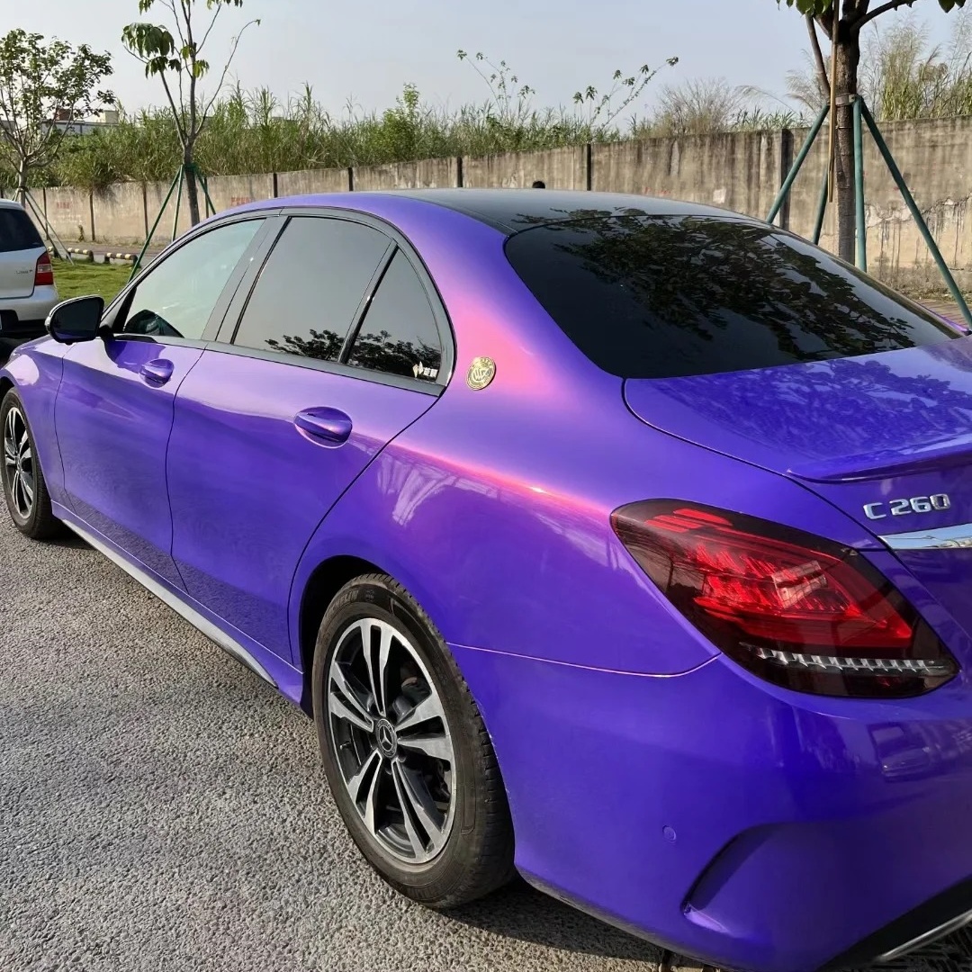 Ravoony Basic Glossy Explosion Purple Car Vinyl Wrap