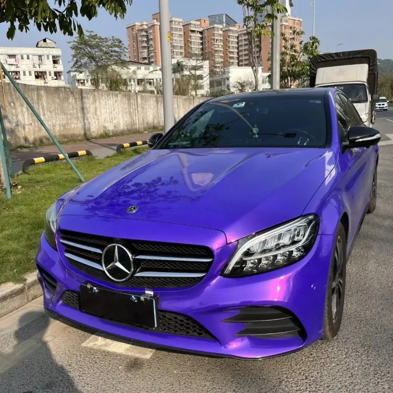 Ravoony Basic Glossy Explosion Purple Car Vinyl Wrap