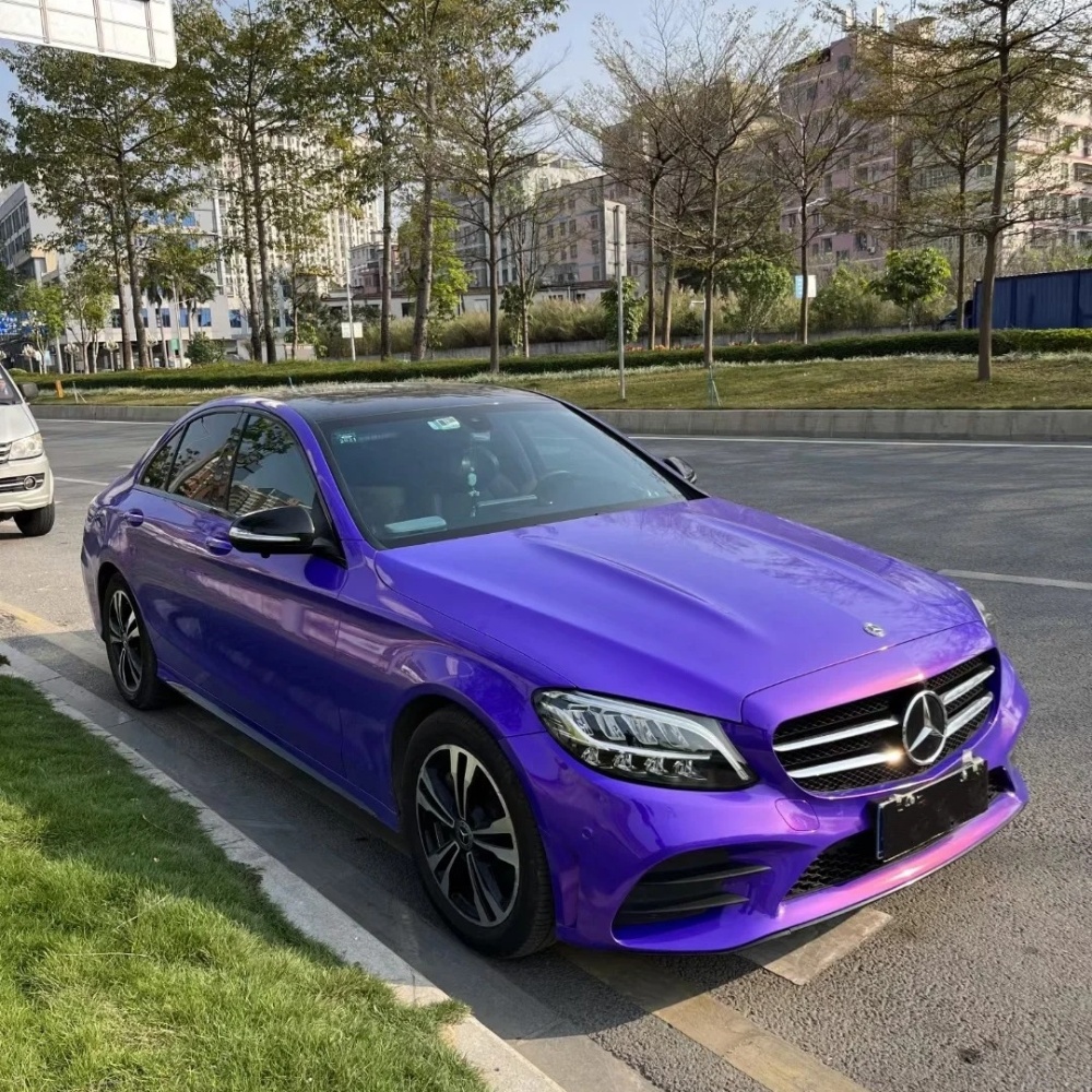 Ravoony Basic Glossy Explosion Purple Car Vinyl Wrap