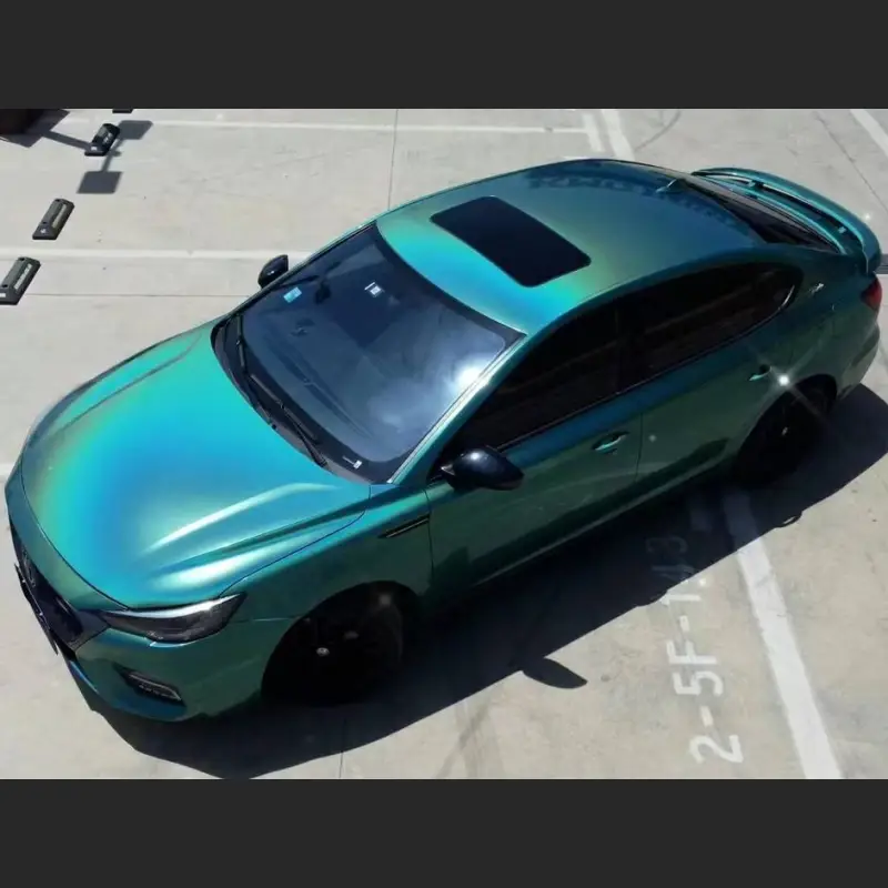 Ravoony Plus Glossy Laser Green Car Vinyl Wrap