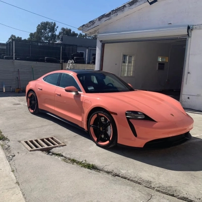 Ravoony Basic Glossy Paggy Pink Car Vinyl Wrap 02