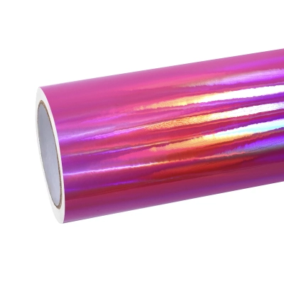 Ravoony Plus Glossy Rainbow Neo Chrome Laser Pink Car Vinyl Wrap 02