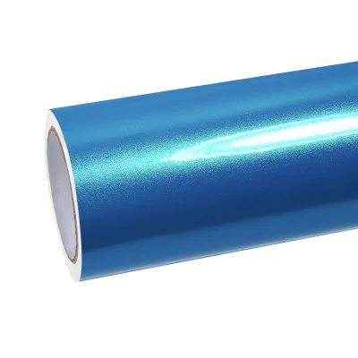 Ravoony Plus Glossy Metallic Atomic Cyan Car Vinyl Wrap 01